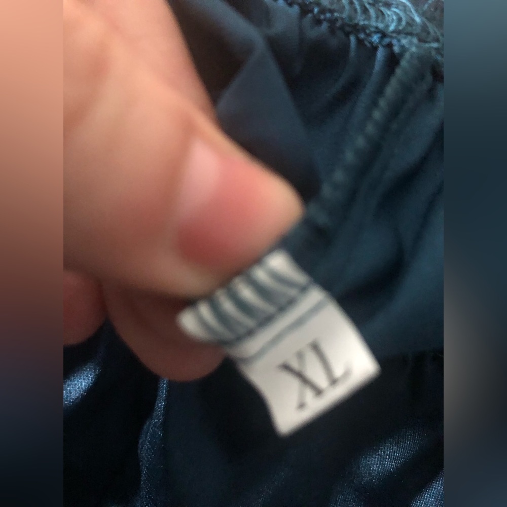 Satin Navy Blue Pajama Top - Picture 4 of 4